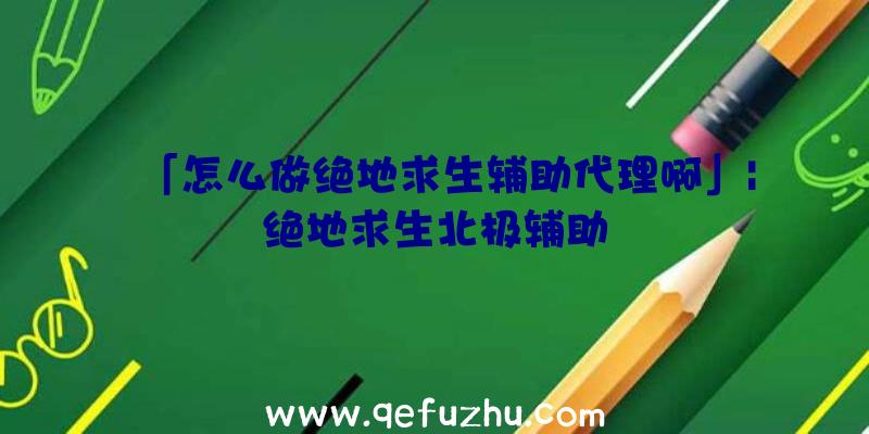 「怎么做绝地求生辅助代理啊」|绝地求生北极辅助